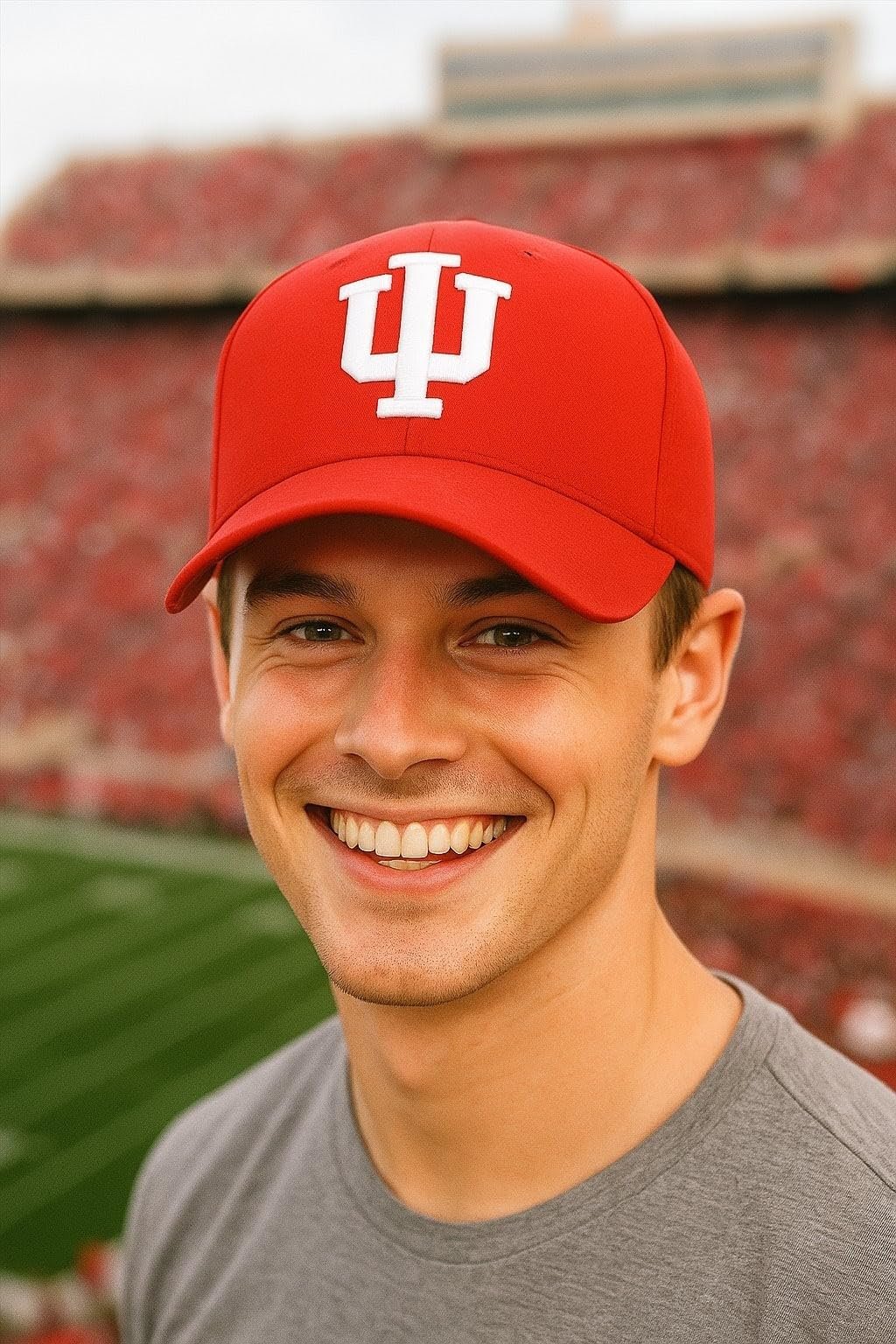 Officially Licensed University Indiana Hoosiers Relaxed Fit Clean Up Baseball Cap, Crimson Red with White Embroidered Logo, Unisex Adjustable Hat