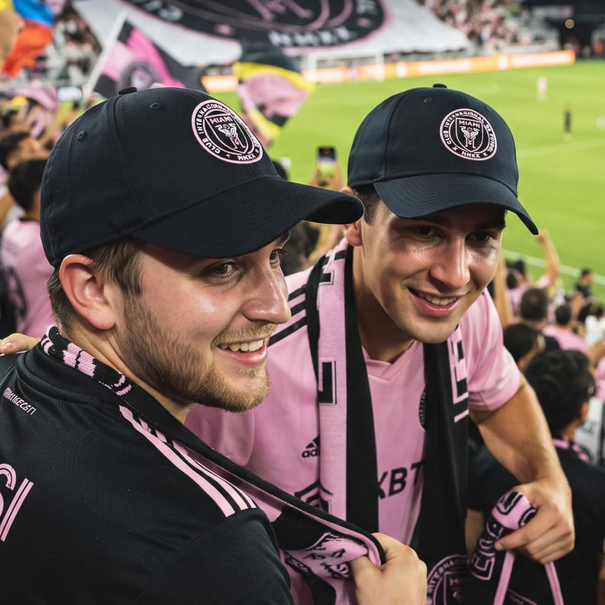 Inter Miami CF Black MVP Hat with Classic Pink Embroidered Team Logo