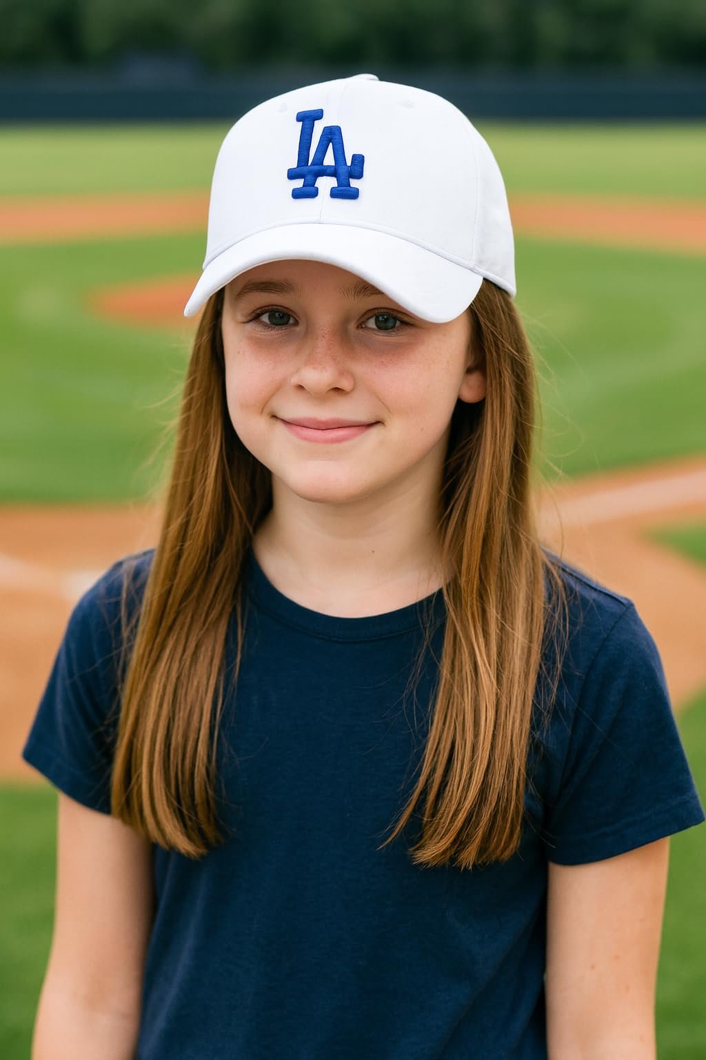 Officially Licensed Los Angeles Dodgers Youth Boys Girls Baseball Hat Classic MVP White/Blue Adjustable LA Embroidered Team Logo Kids Sports Cap