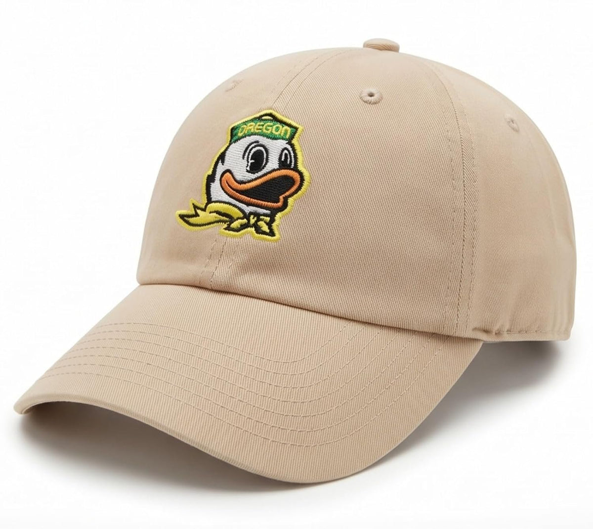 Oregon Ducks Relaxed Fit Beige Hat with Multicolor Logo Adjustable Cap