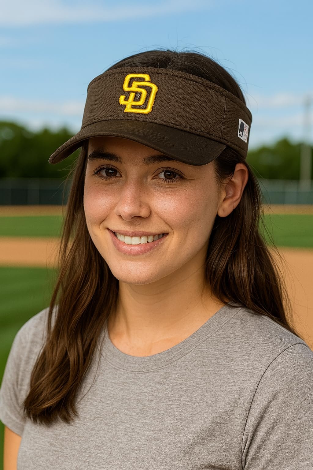 Officially Licensed San Diego Baseball Team Visor Hat MVP Adjustable Classic Embroidered Logo Cap Brown
