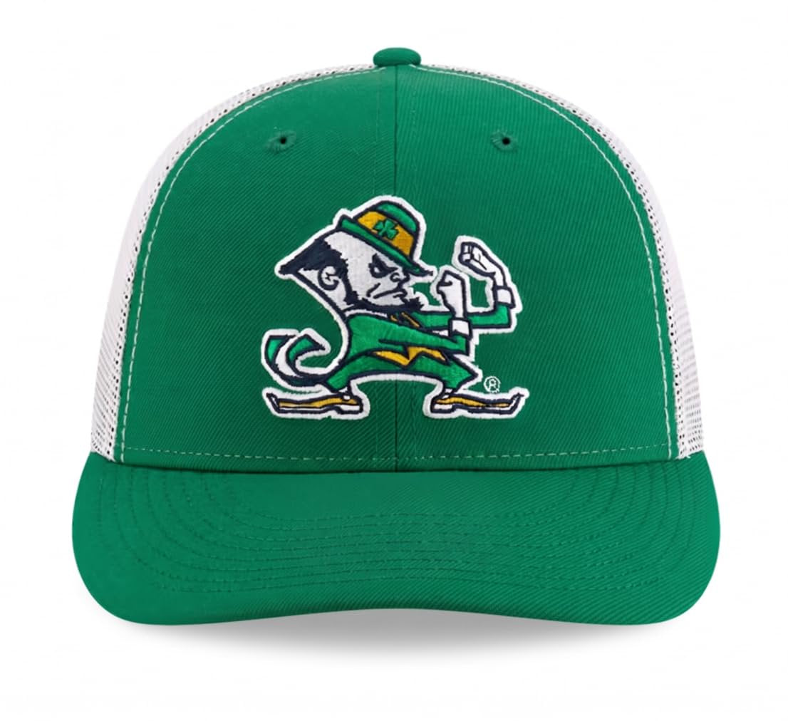 Officially Licensed Notre Dame Fighting Irish Classic Green/White Mesh Trucker Adjustable Hat