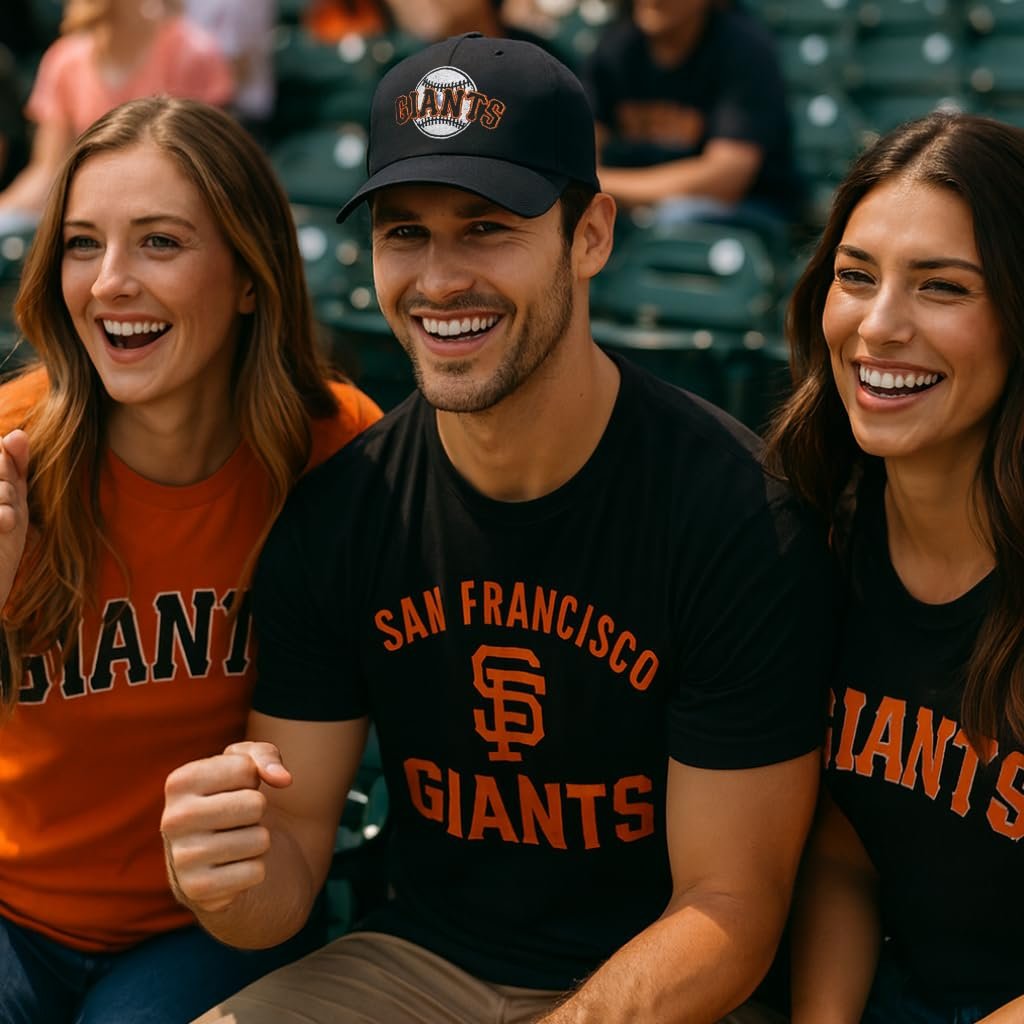 Officially Licensed San Francisco Giants Baseball Classic Edition Legacy MVP Hat Classic SF Primary Home Team Embroidered Logo Black/Orange Adjustable Structured Sports Ball Cap