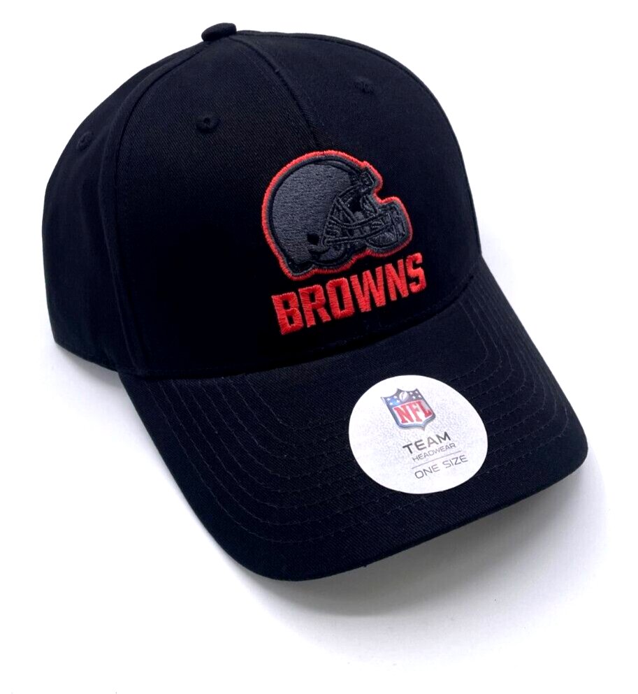 Cleveland Browns Hat Solid Black MVP Structured Style NFL Football Team Logo Cap New