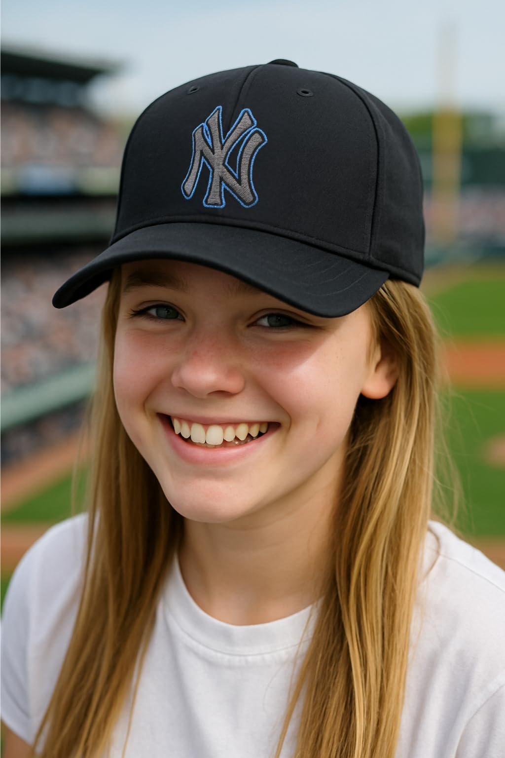 Officially Licensed New York Yankees Youth Boys Girls Baseball Hat Classic MVP Kids Adjustable NY Embroidered Home Team Logo Black Sports Cap