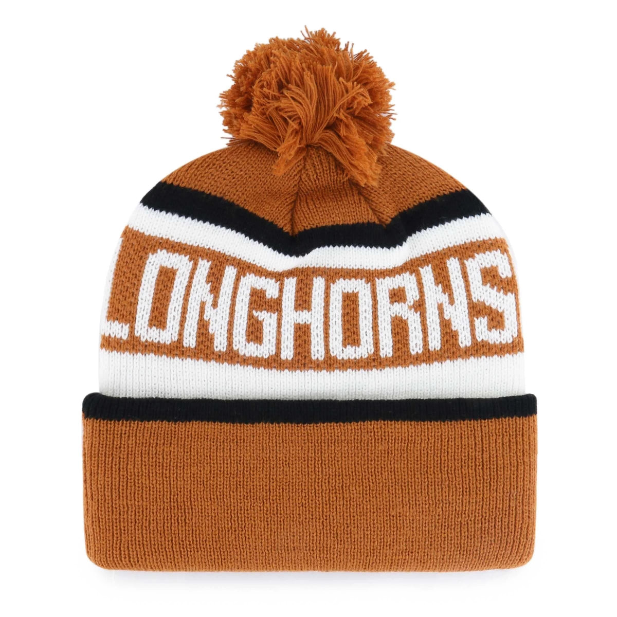 Officially Licensed Texas University Cuffed Knit Pom Beanie Hat Classic Edition Embroidered Team Logo Saskatoon Winter Cap
