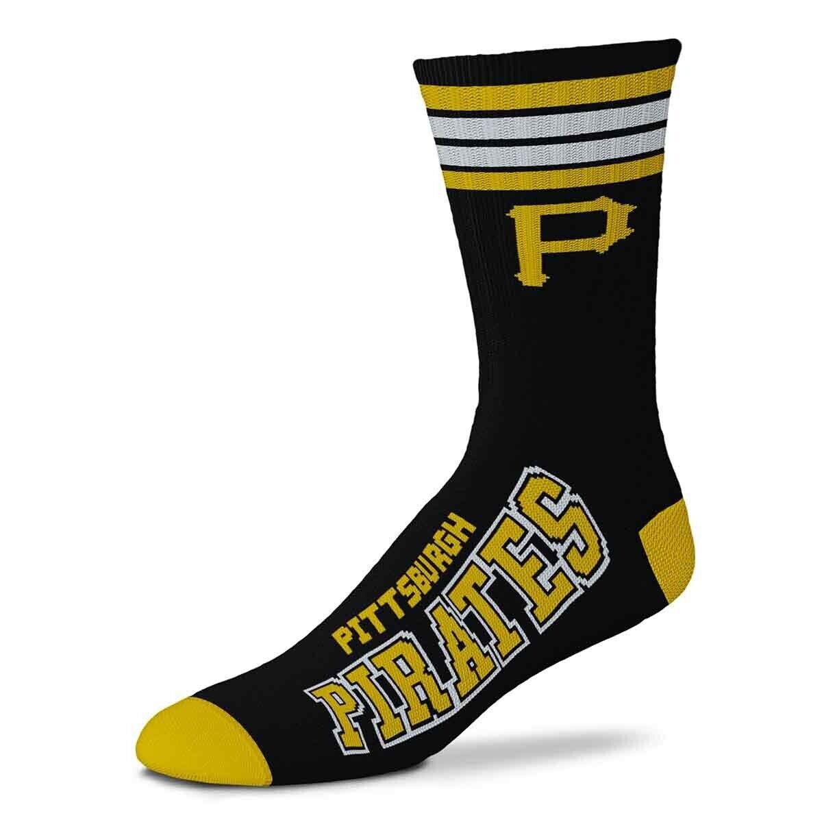 Pittsburgh Pirates Adult Large Crew Socks Authentic MLB Baseball Team Logo New