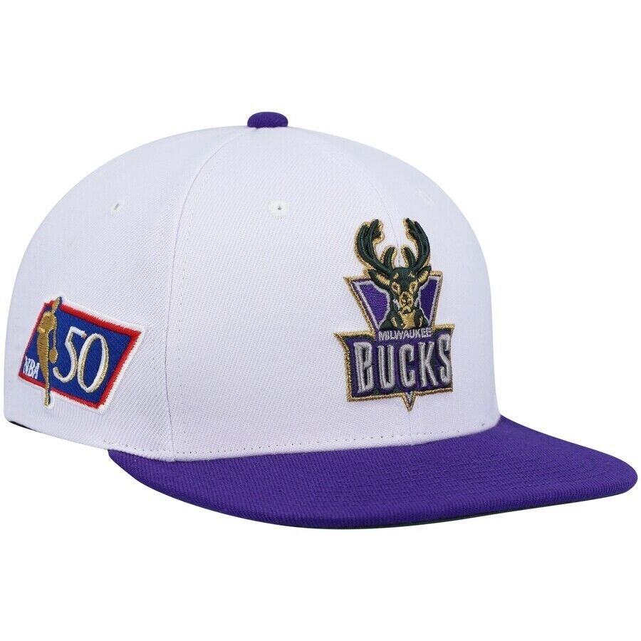 Milwaukee Bucks Hat Two Tone Snapback 50th Anniversary NBA Basketball Team Logo New Cap