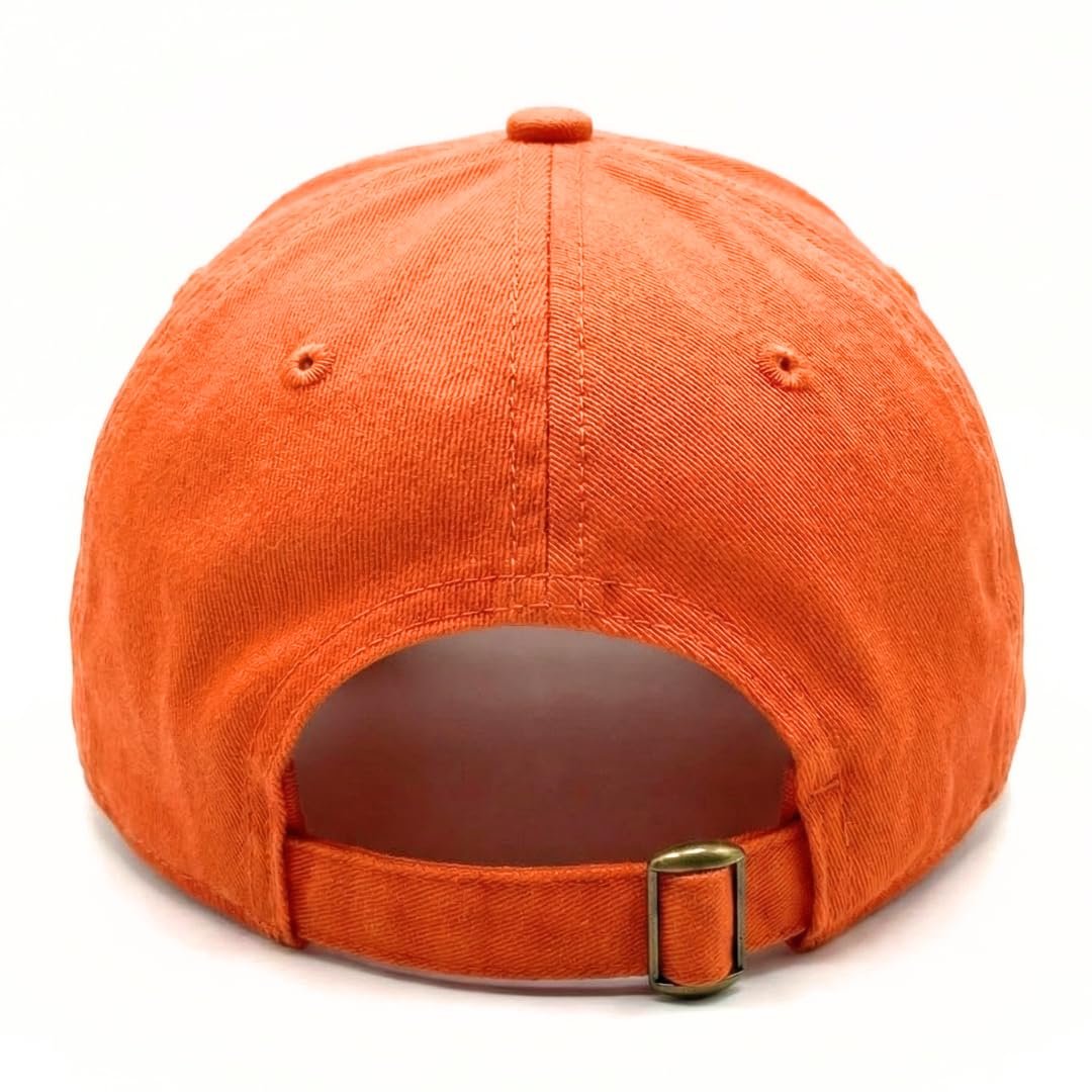 Officially Licensed University of Miami Hurricanes Orange Relaxed Fit Clean Up Hat Classic Embroidered Primary Home Team Logo Adjustable Baseball Sports Cap