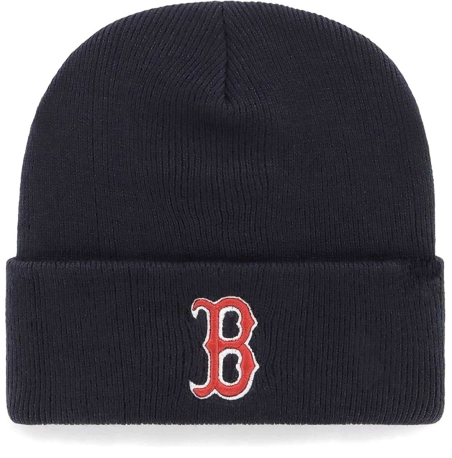 Officially Licensed Boston Baseball Navy Cuffed Knit Beanie Hat Classic Edition Embroidered Red/White Team Logo Winter Sox Cap Multicolor