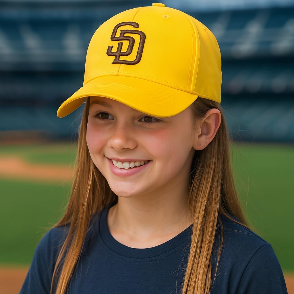 Officially Licensed San Diego Youth Boys Girls Baseball Hat Classic Yellow MVP Adjustable Embroidered Team Logo Kids Cap