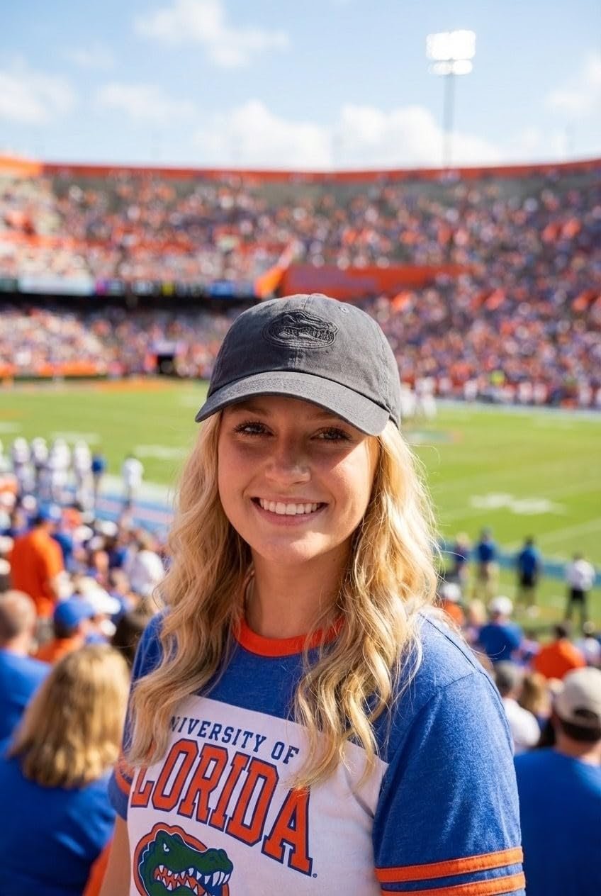 Officially Licensed University of Florida Gators Black Clean Up Hat Classic Relaxed Fit Adjustable Embroidered Primary Team Logo Baseball Sports Ball Cap