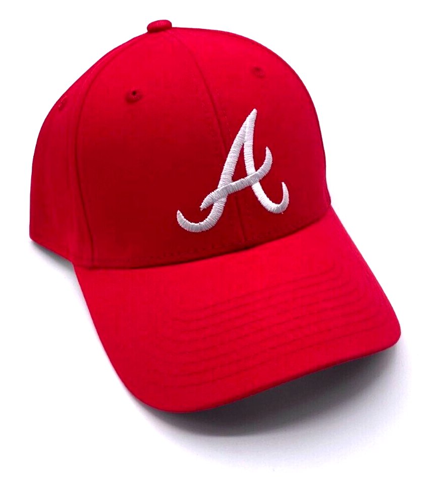Atlanta Braves Hat Solid Red MVP Authentic MLB Baseball Team Logo Adjustable Cap New