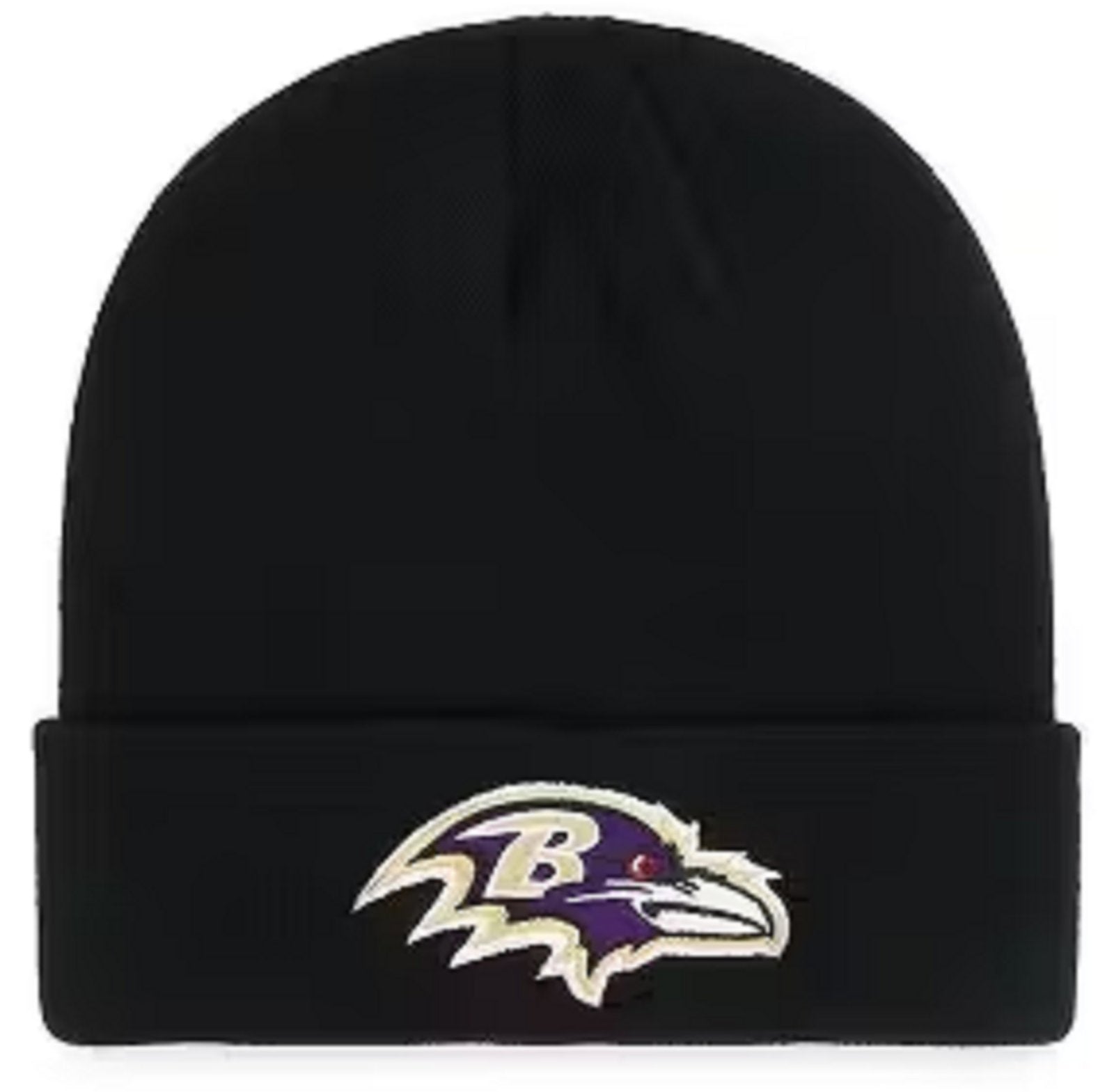 BALTIMORE RAVENS BEANIE HAT SOLID BLACK NFL FOOTBALL TEAM LOGO KNIT CAP NEW