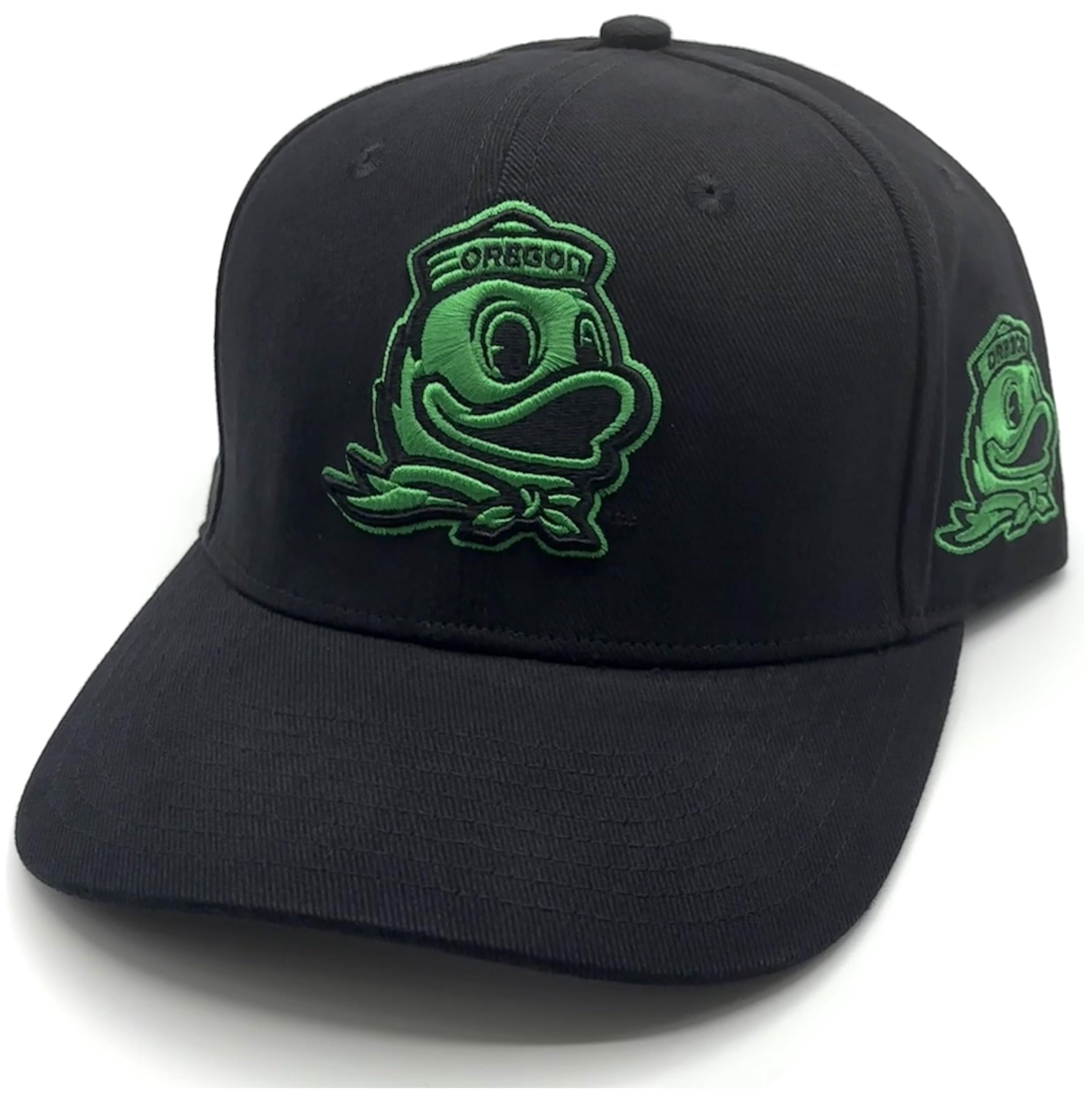 Officially Licensed Oregon University Hat Classic MVP Black/Green Adjustable Embroidered Team Logo Snapback Sports Cap