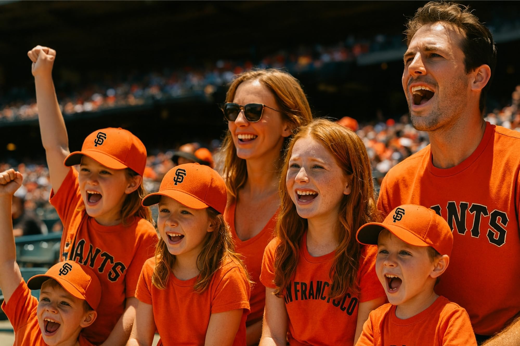 Officially Licensed San Francisco Giants Youth Boys Girls Baseball Hat Classic Orange MVP Adjustable Embroidered SF Home Team Logo Structured Kids Sports Ball Cap