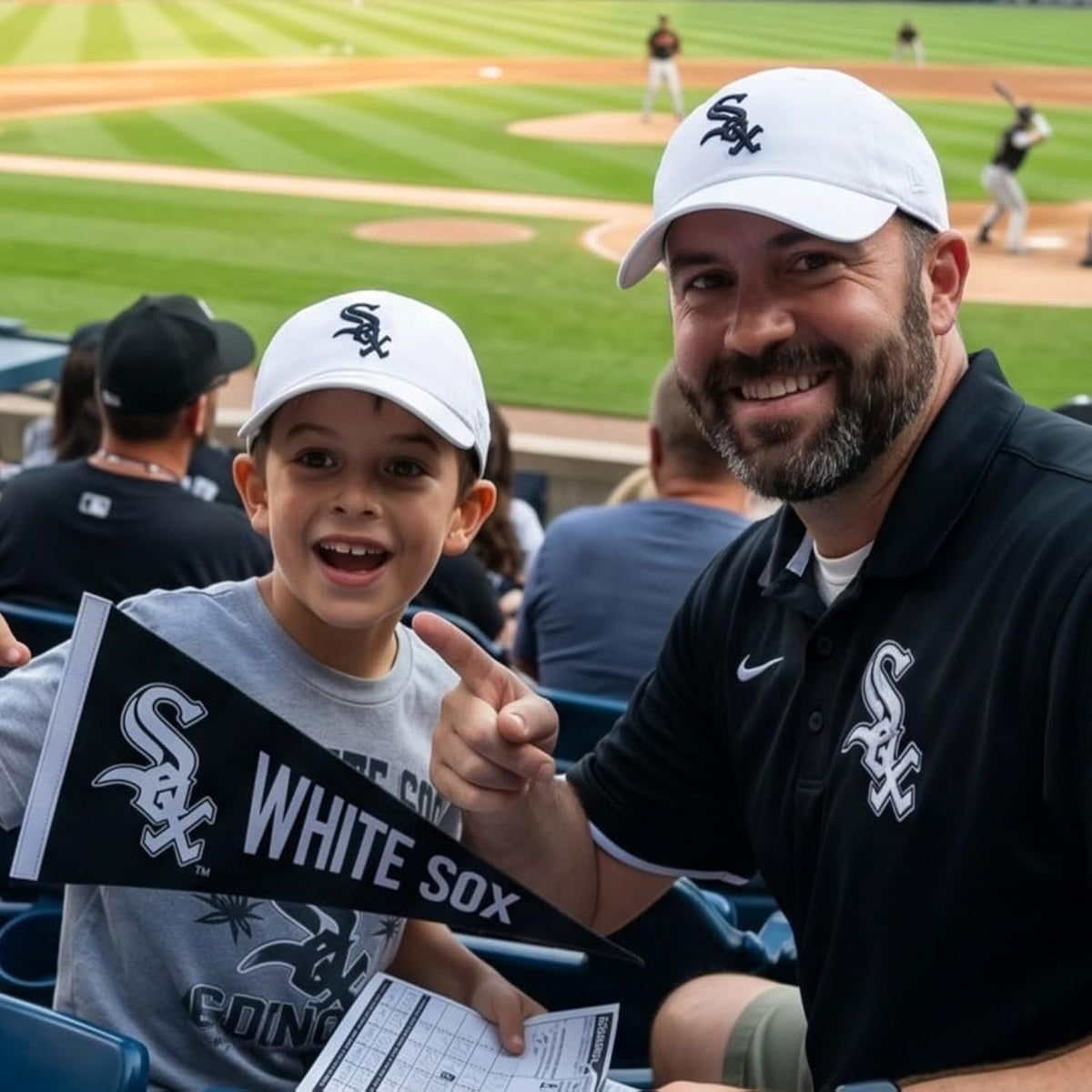 Chicago White Sox Youth MVP Hat White with Black Logo Cap for Boys & Girls