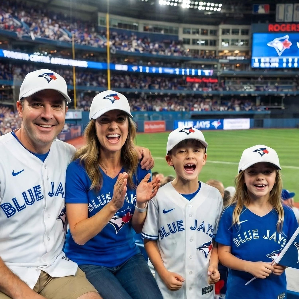 Toronto Blue Jays White MVP Hat Embroidered Baseball Cap for Boys and Girls
