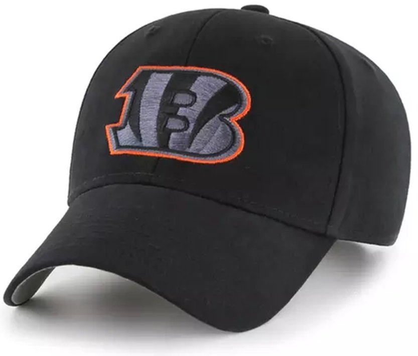 Cincinnati Bengals Hat Solid Black MVP Structured NFL Football Team Logo Cap New