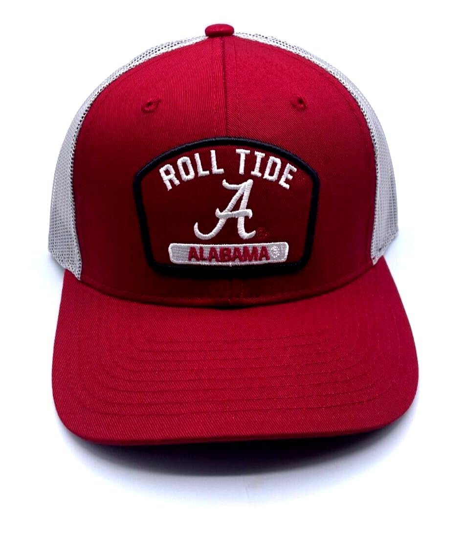Alabama University Mesh Trucker Crimson Hat Classic Adjustable Team Logo Snapback Cap (Crimson)