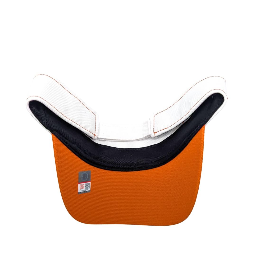 47 Officially Licensed Texas University Longhorns Visor Hat Adjustable Orange/White Team Logo Solid Embroidered Cap