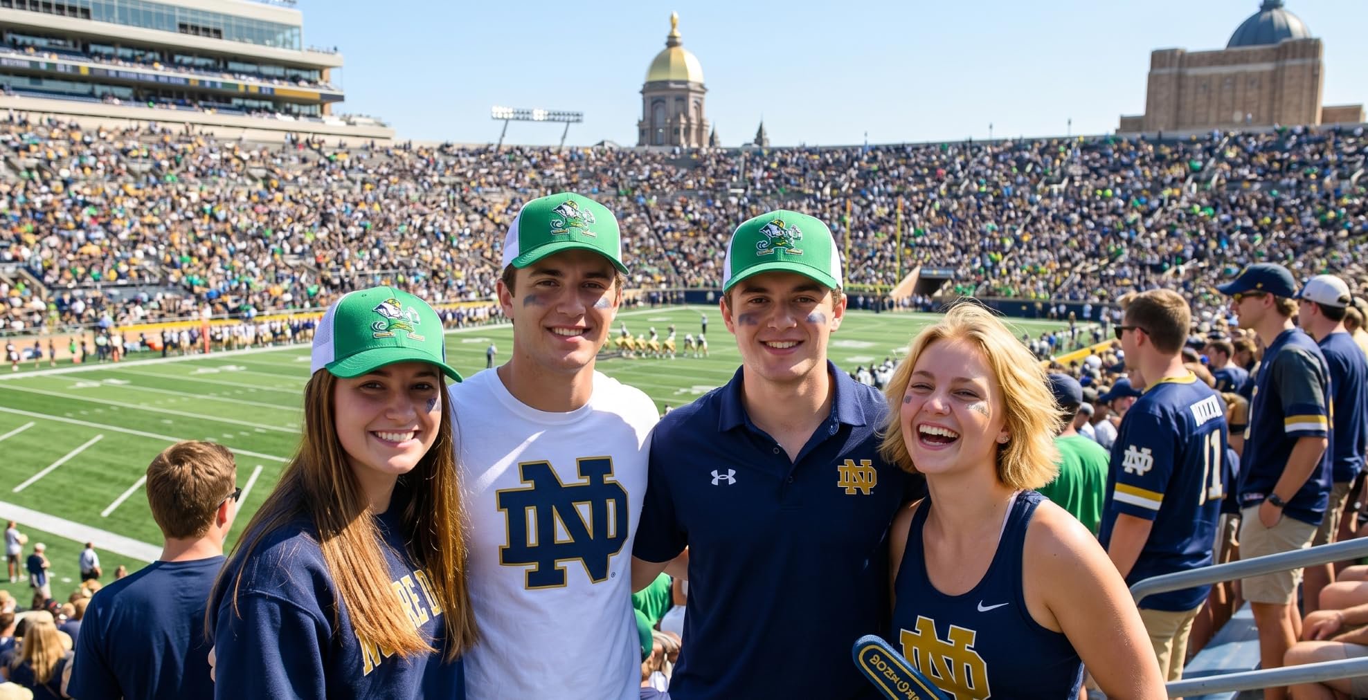 Officially Licensed Notre Dame Fighting Irish Classic Green/White Mesh Trucker Adjustable Hat