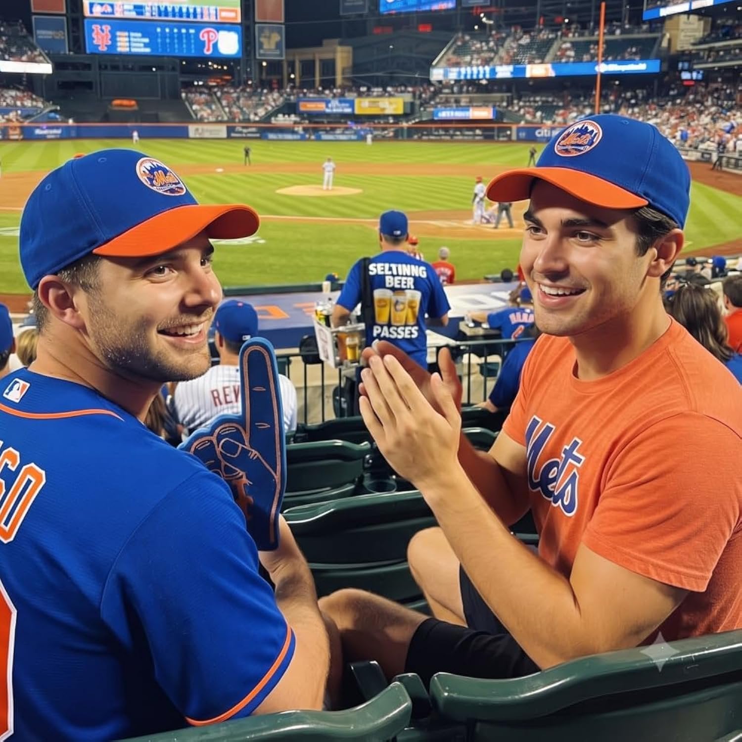 Officially Licensed NY Mets Two-Tone MVP Hat Adjustable Embroidered Logo Sports Baseball Cap