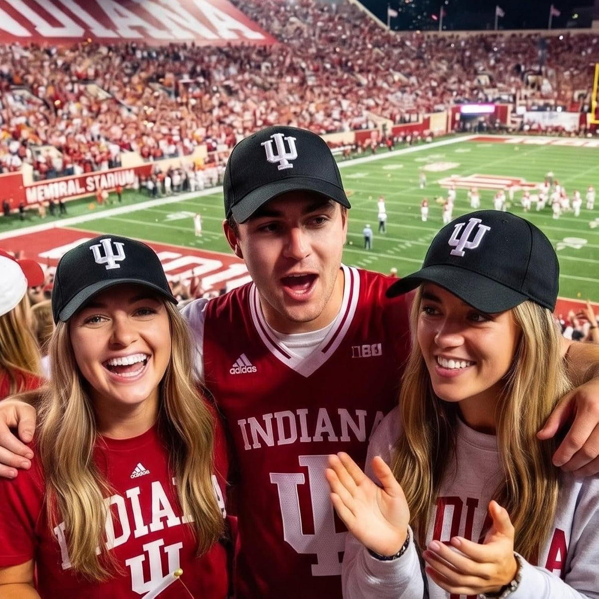 Indiana University Hoosiers Black MVP Hat with Striking White IU Logo