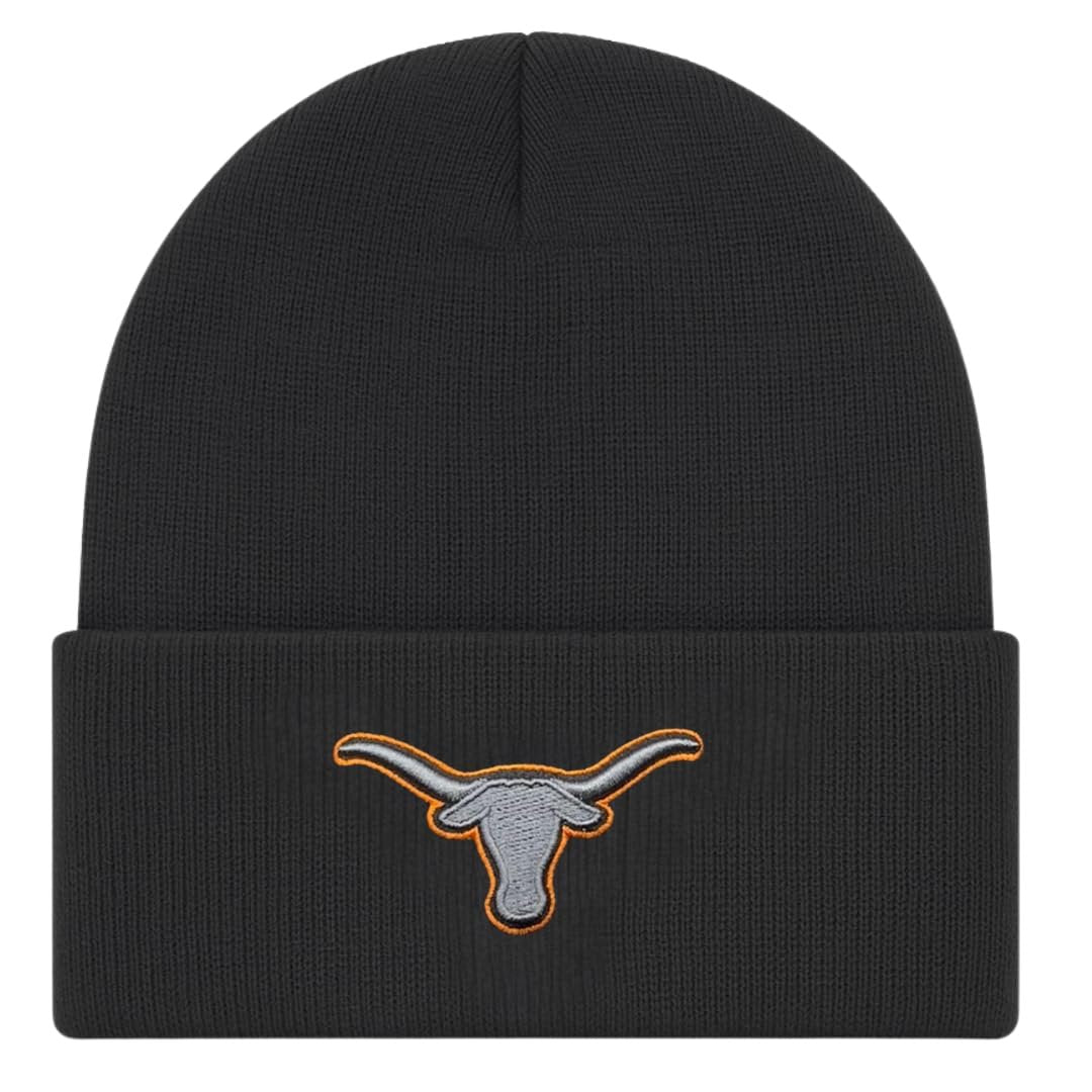 Officially Licensed Texas University Longhorns Beanie Knit Hat Classic Edition Team Logo Embroidered Cap