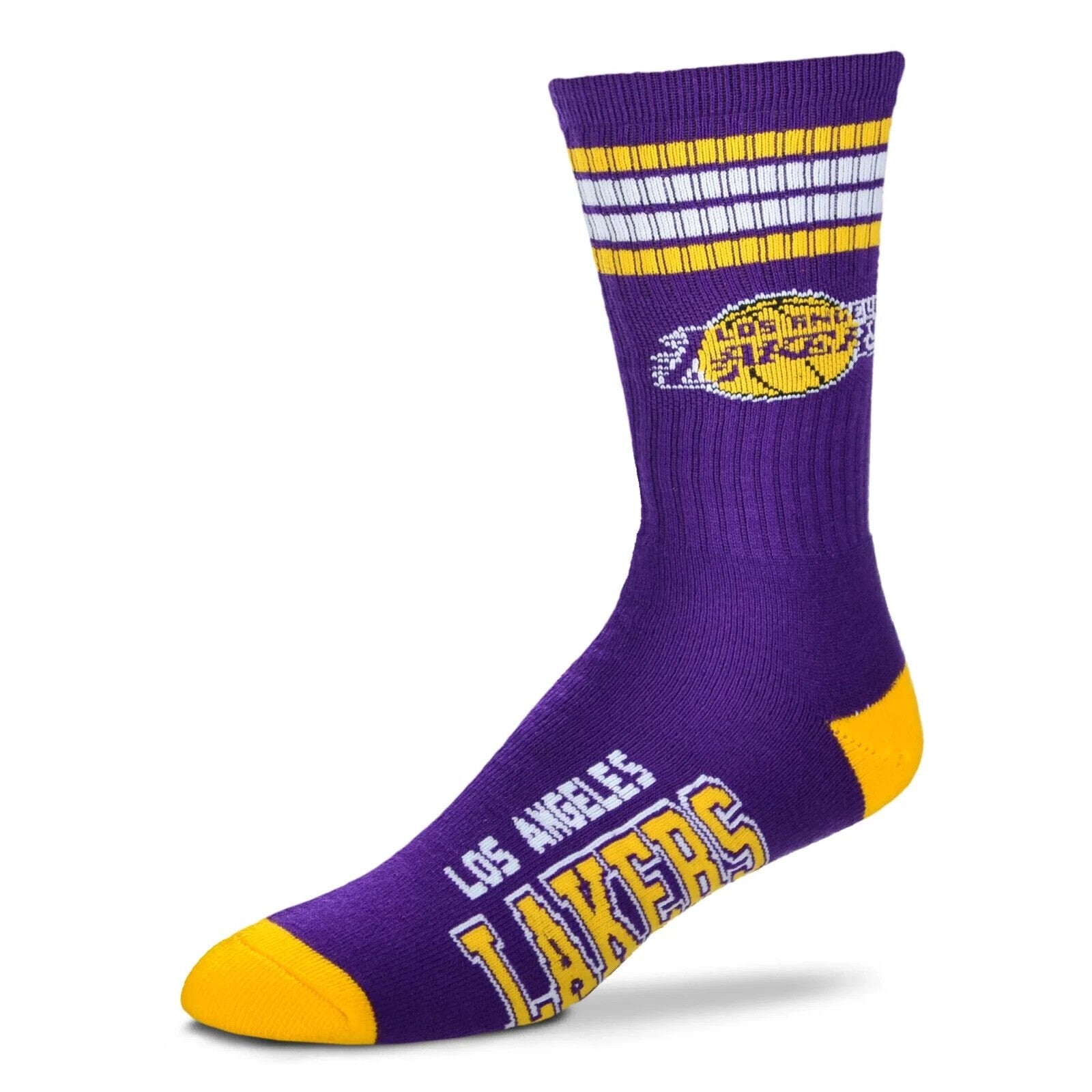 Los Angeles Lakers Youth Kids Size Crew Socks Authentic LA NBA Basketball Team Logo New