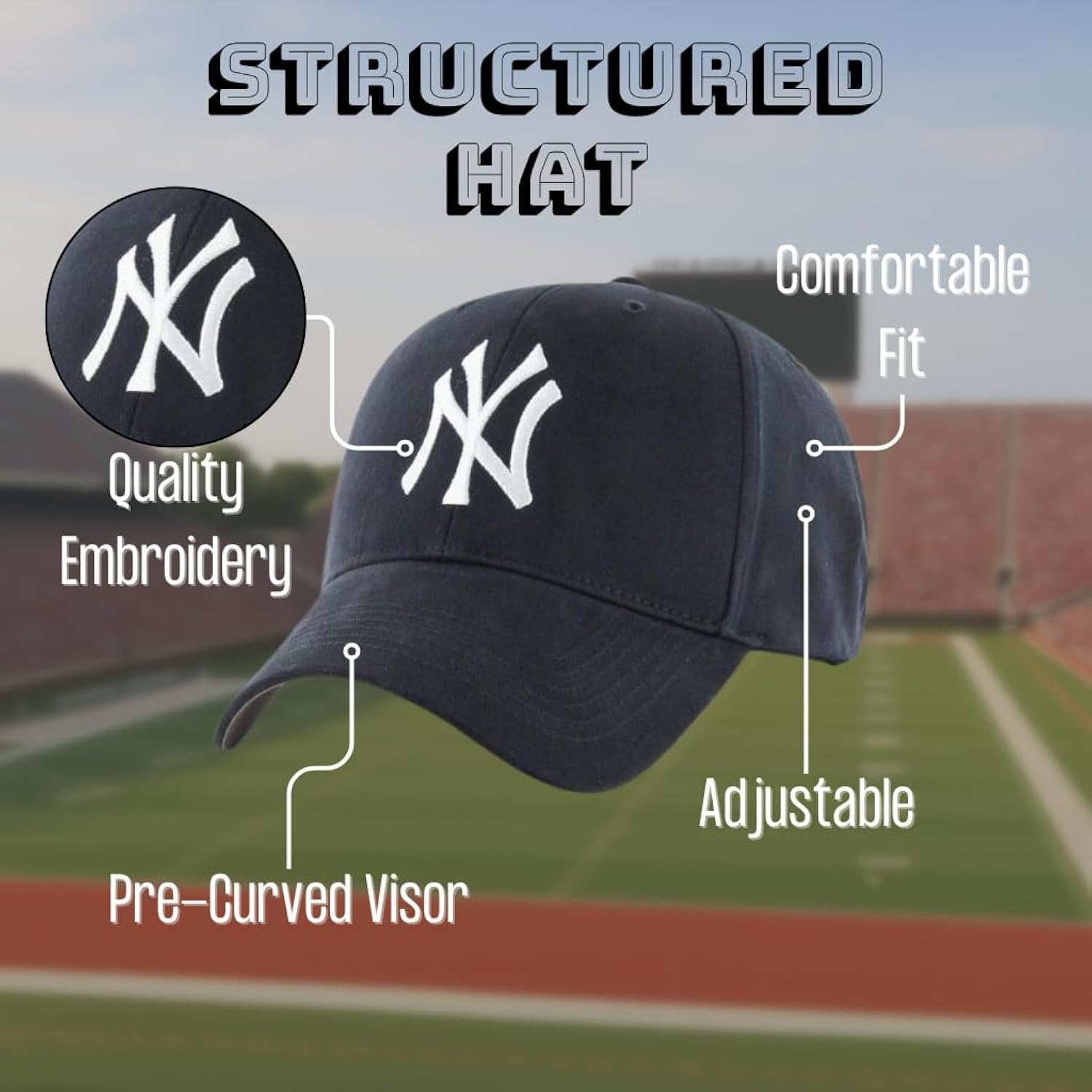Officially Licensed New York Yankees Youth Boys Girls Navy Hat Classic MVP Adjustable NY Embroidered Logo Sports Cap