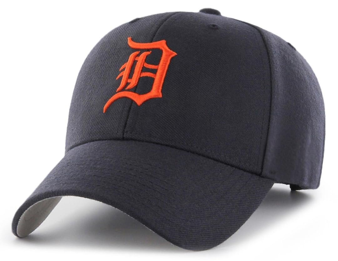 Officially Licensed Detroit Youth Navy MVP Hat Iconic Orange D Logo Embroidery Adjustable Sports Cap for Boys and Girls