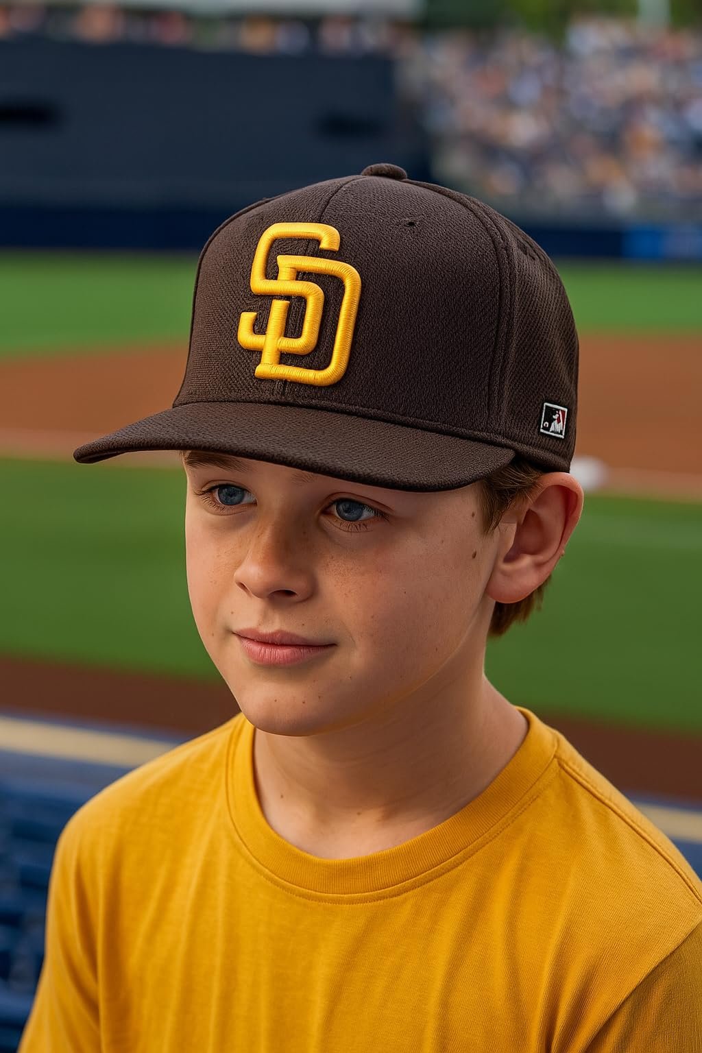 San Diego Baseball Youth Kids Hat Adjustable MVP Classic Embroidered Team Logo Cap (Brown)