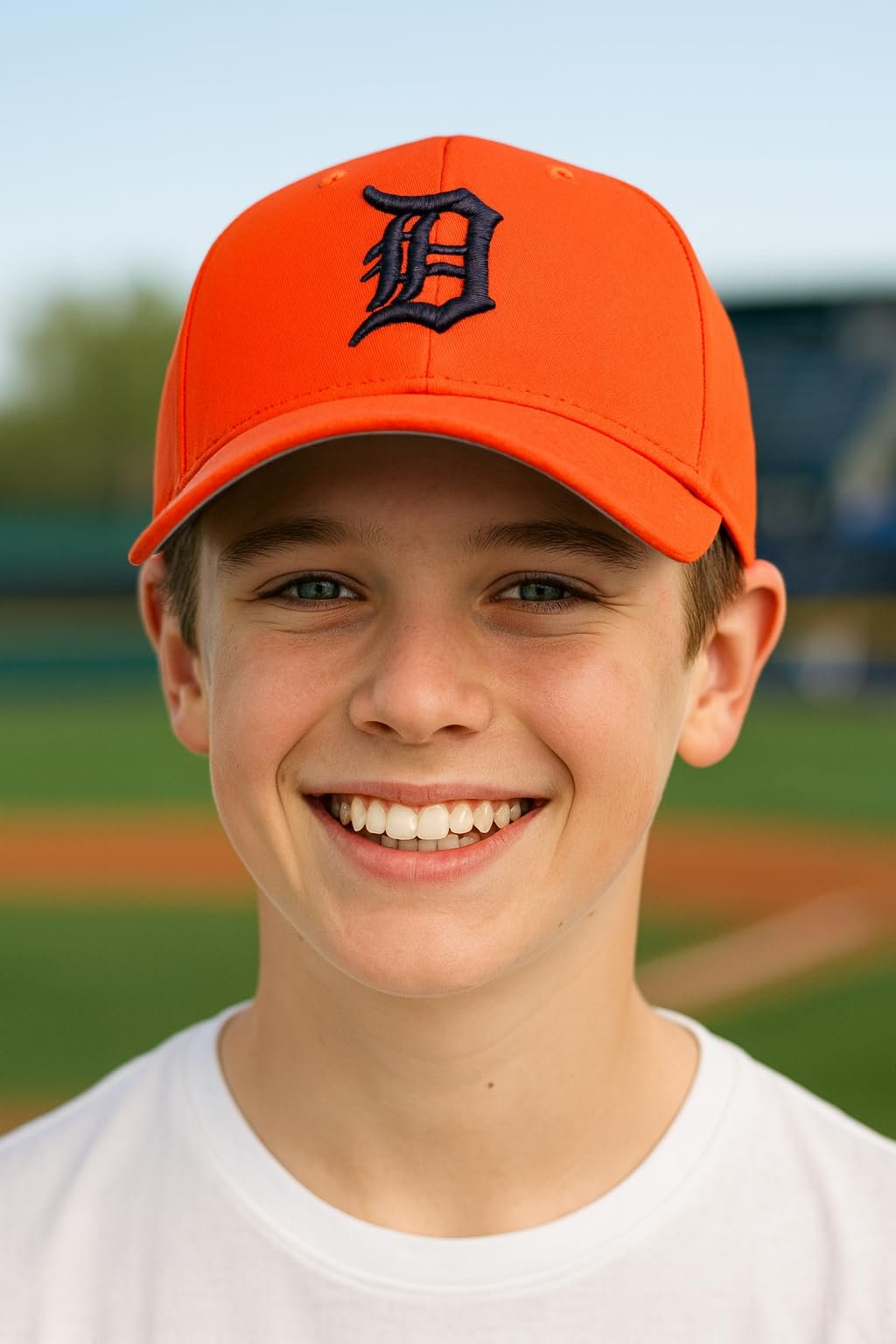 Officially Licensed Detroit Tigers Youth Boys Girls Baseball Hat Classic MVP Orange/Blue Adjustable Embroidered Team Logo Kids Sports Cap