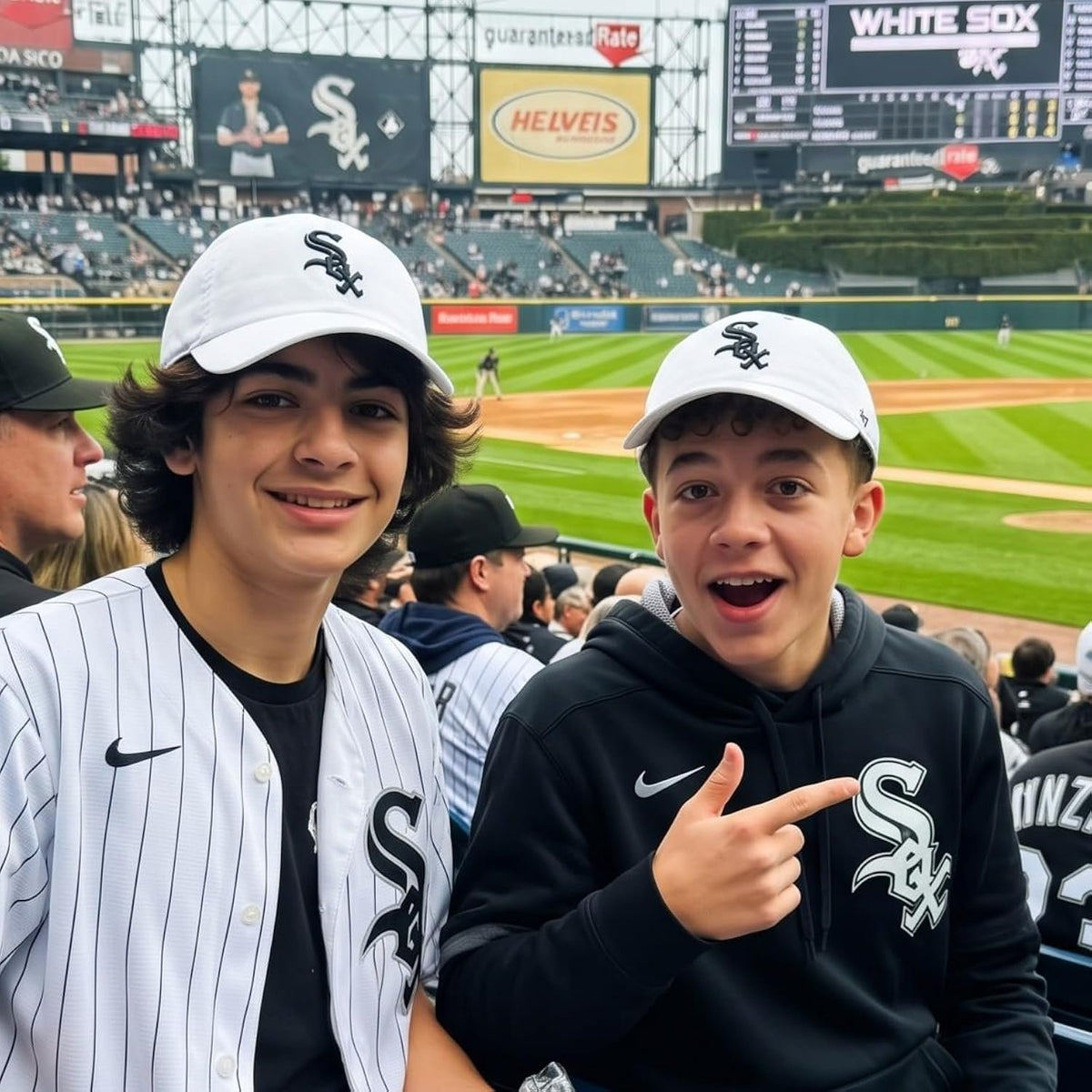 Chicago White Sox Youth MVP Hat White with Black Logo Cap for Boys & Girls