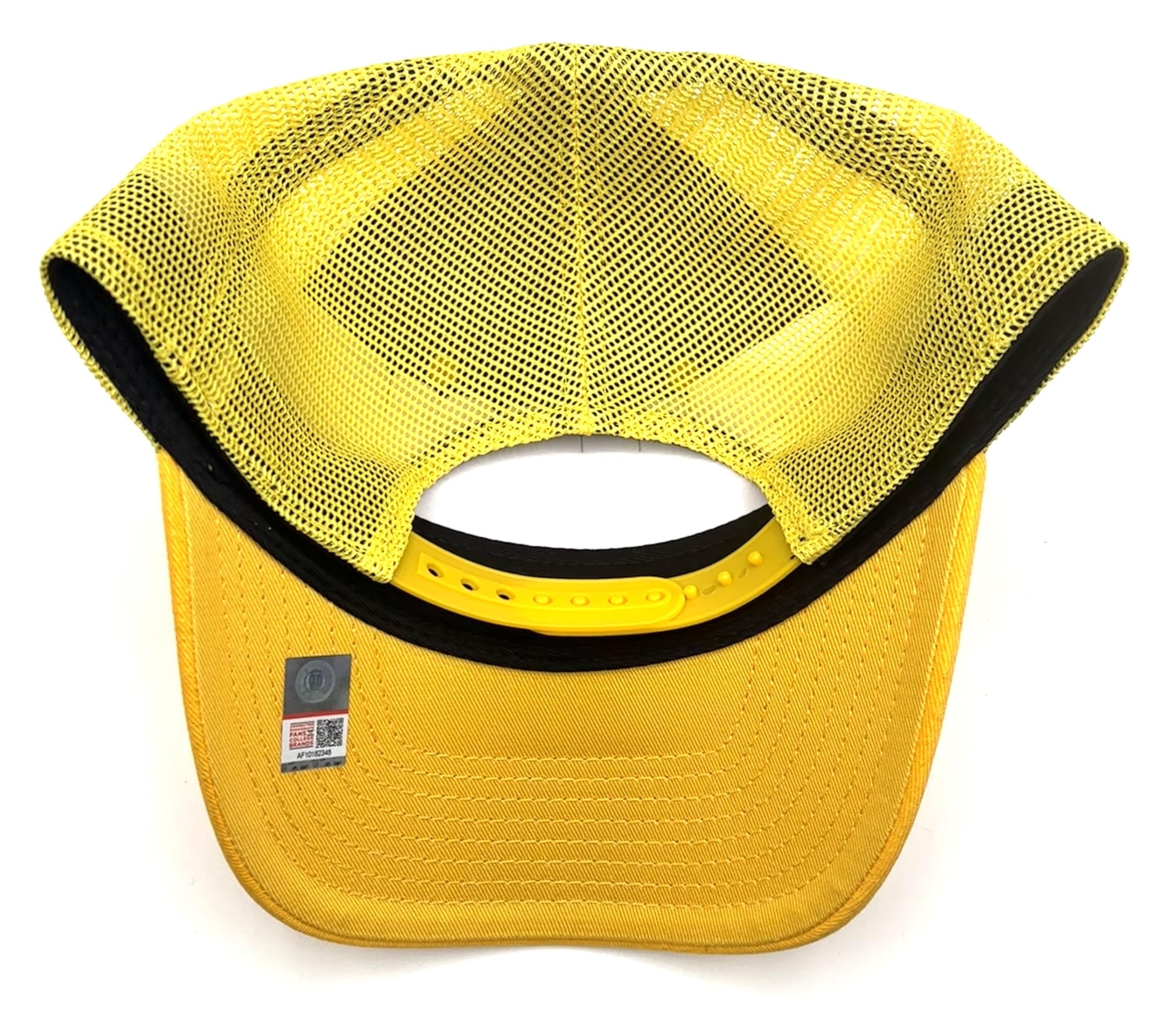 Michigan Wolverines University Yellow/Navy Mesh Trucker Hat Classic Primary Team Logo Adjustable Embroidered Snapback Blue Sports Cap