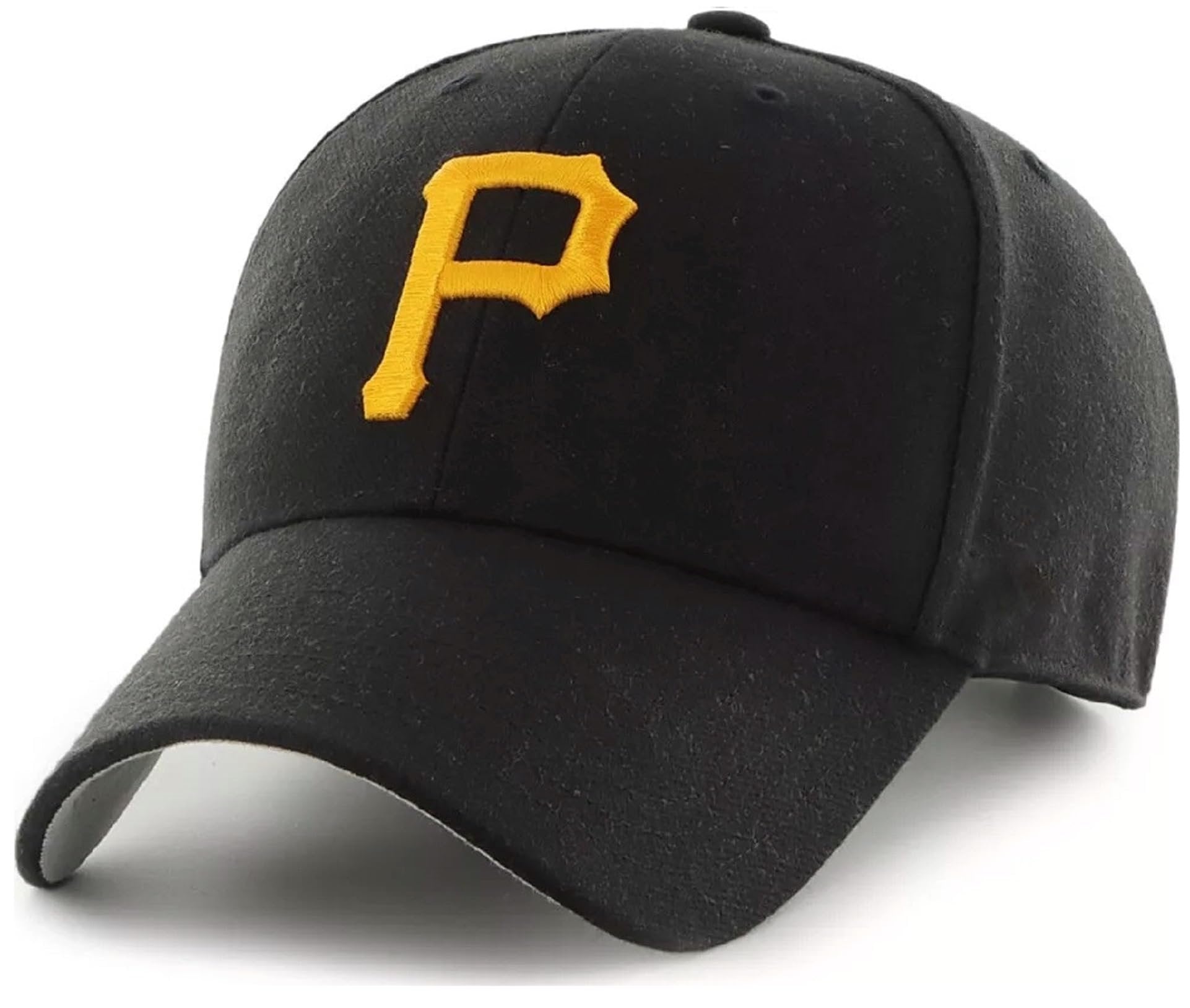 Officially Licensed Pittsburgh Pirates Black MPV Hat Iconic Yellow P logo Embroidery Structured Adjustable Sports Cap