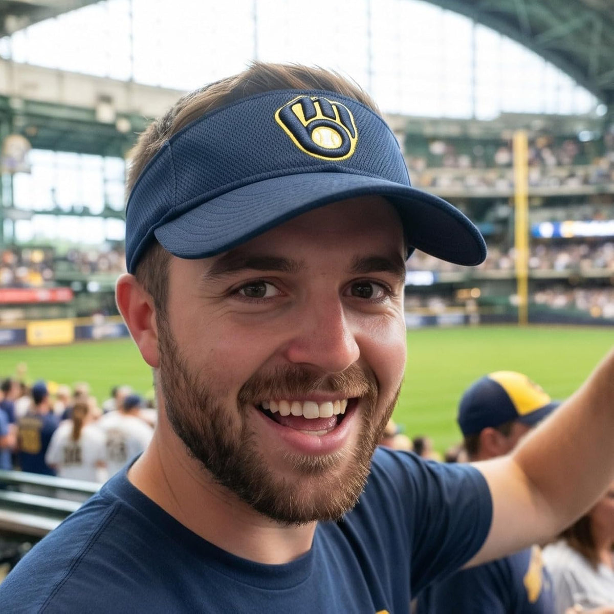 Milwaukee Brewers Navy Blue Visor with Embroidered Logo, Unisex Cap