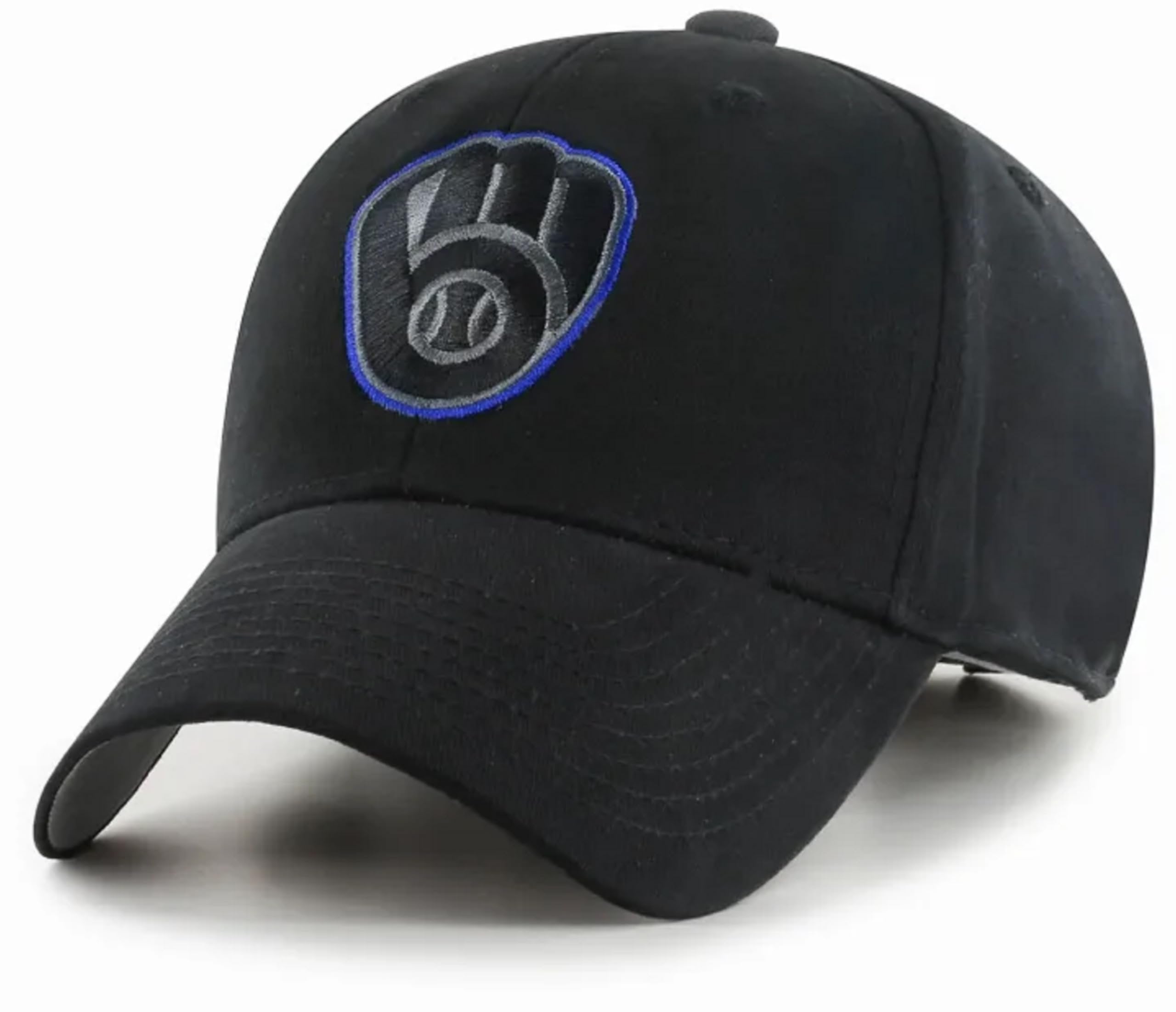 Officially Licensed Milwaukee Brewers Black MVP Hat Classic Edition Adjustable Embroidered Sports Cap