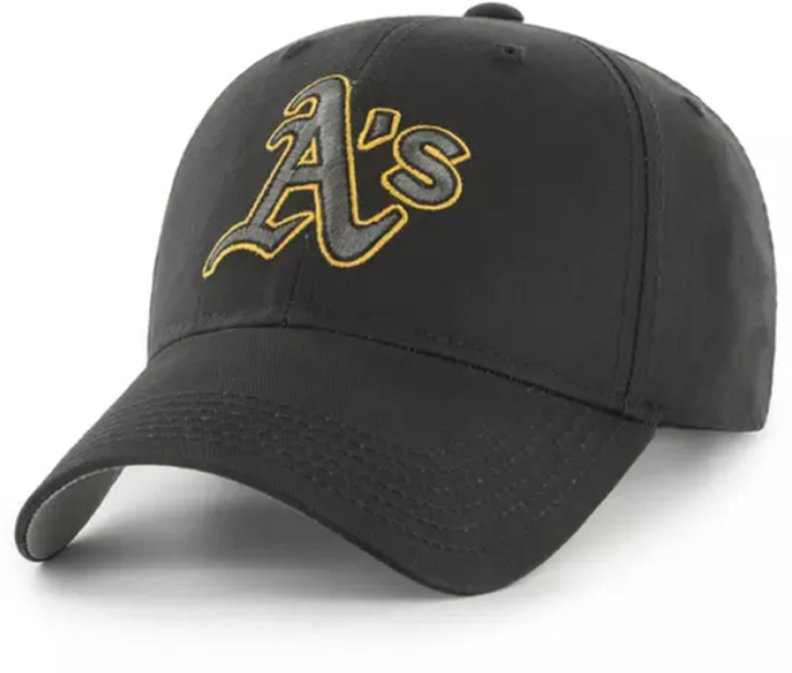 Officially Licensed Oakland Baseball Black MVP Hat Classic Primary Team Logo Adjustable Embroidered Structured Cap Multicolor