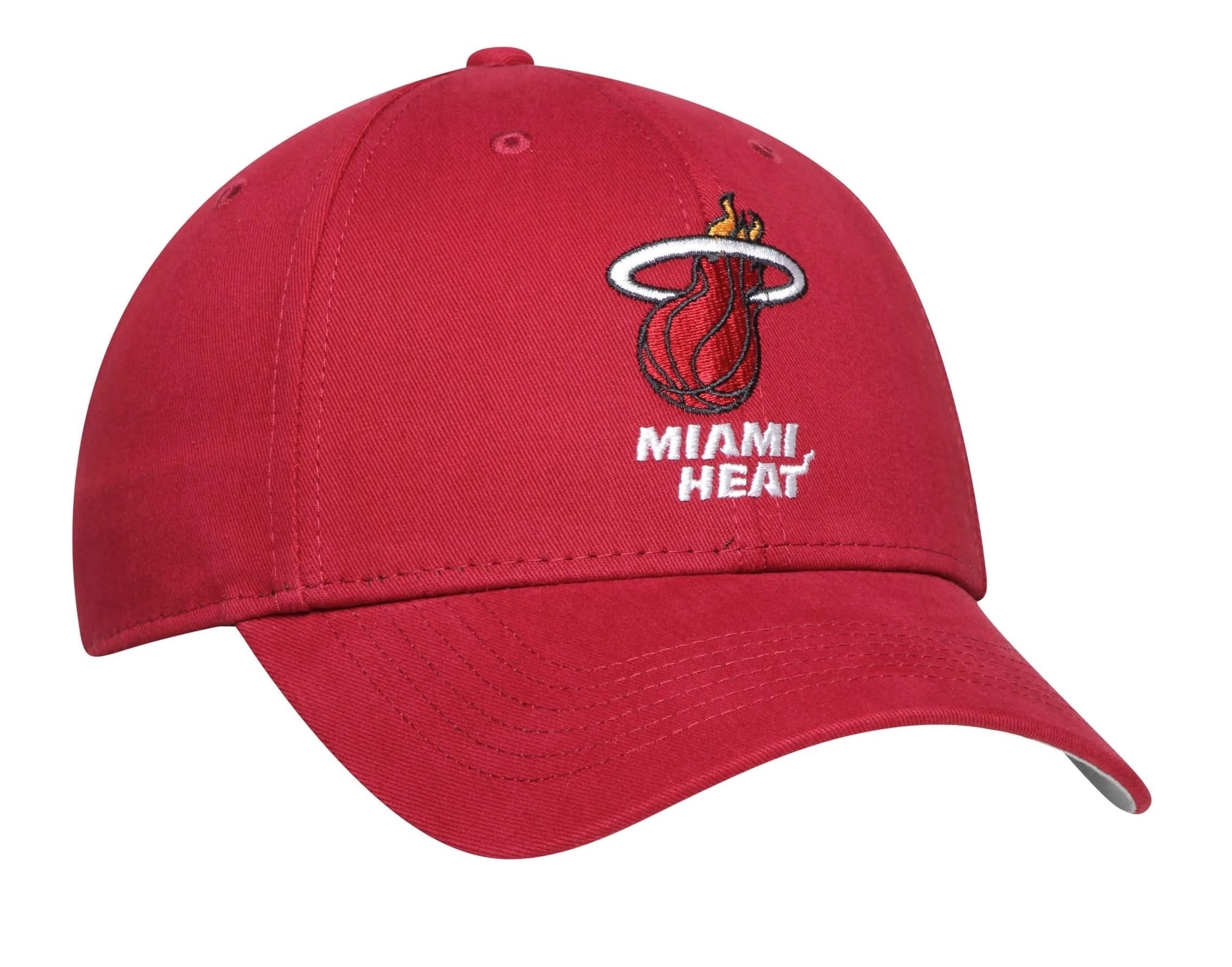 Officially Licensed Miami Basketball MVP Red Hat Classic Heat Team Embroidered Logo Solid Cap