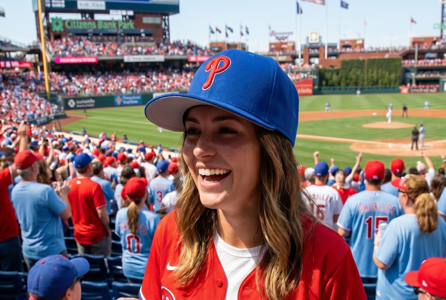 Officially Licensed Philadelphia Phillies Blue MVP Hat Embroidered Red/White P Logo Adjustable Cap