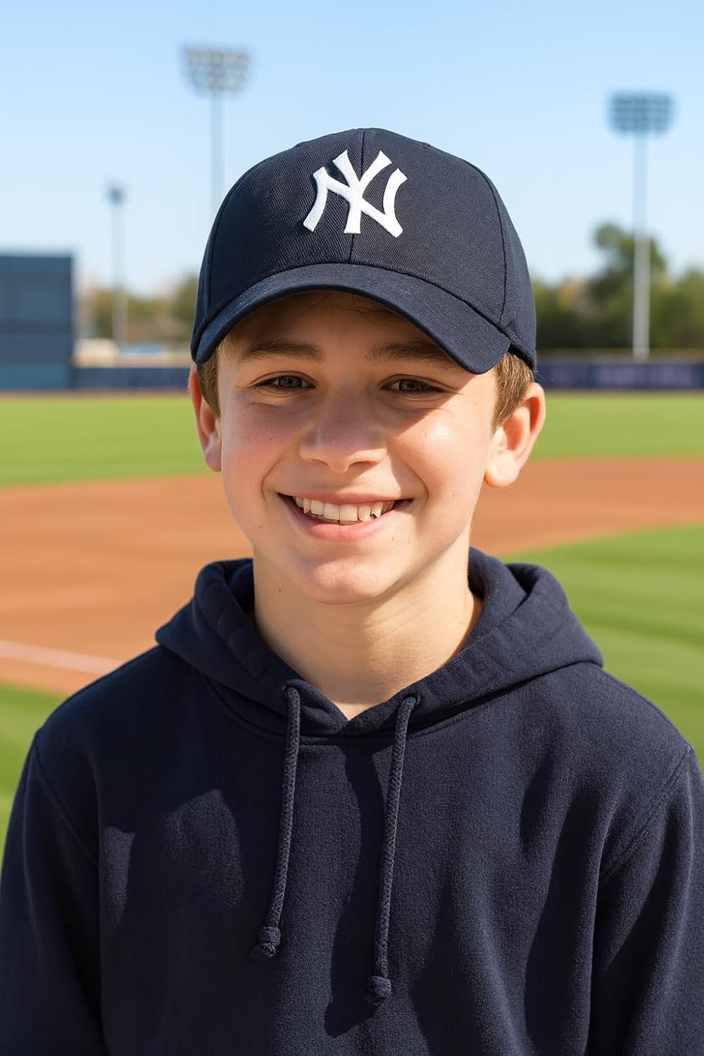 Officially Licensed New York Yankees Youth Boys Girls Navy Hat Classic MVP Adjustable NY Embroidered Logo Sports Cap
