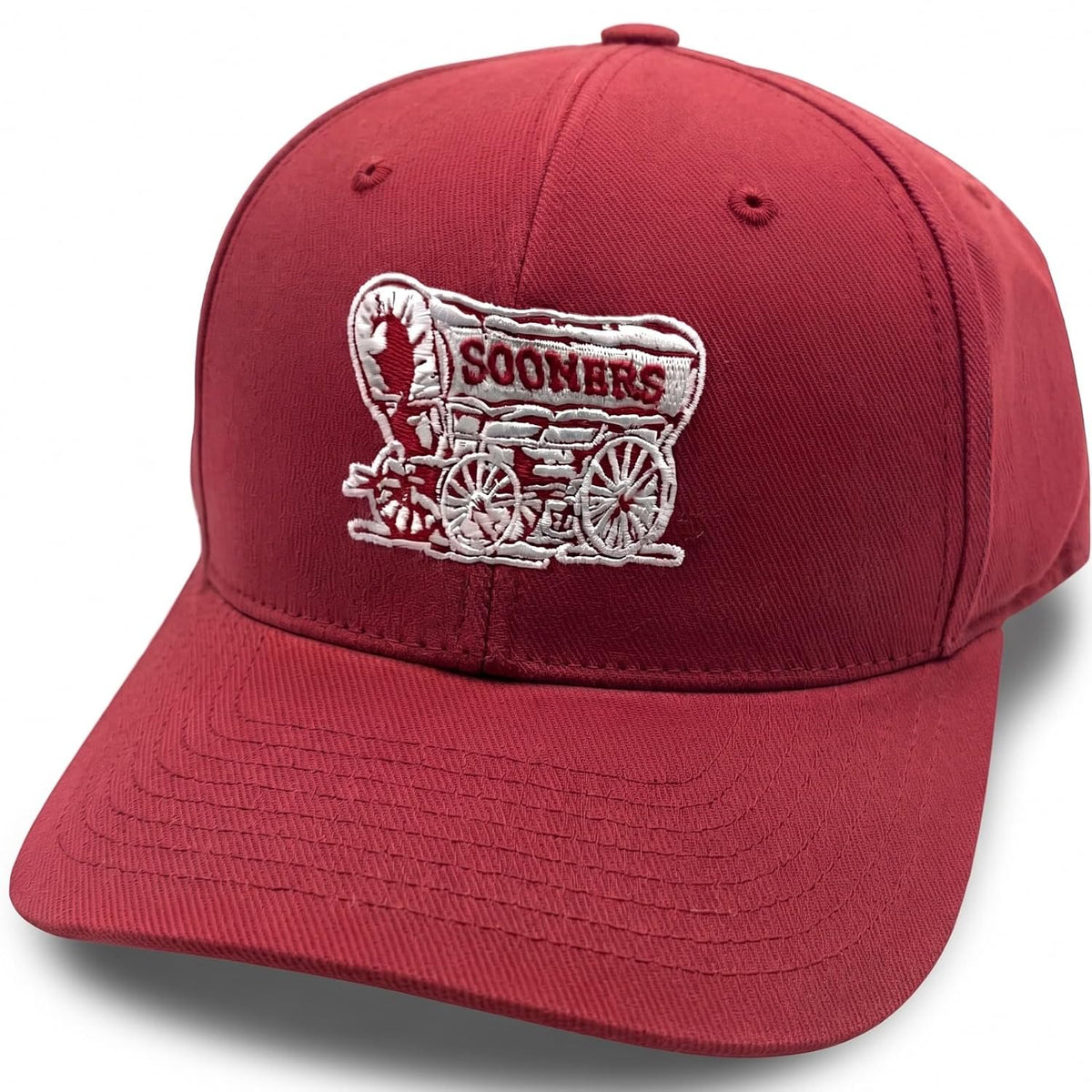University of Oklahoma Sooners Crimson MVP Hat Vibrant Schooner Logo Cap