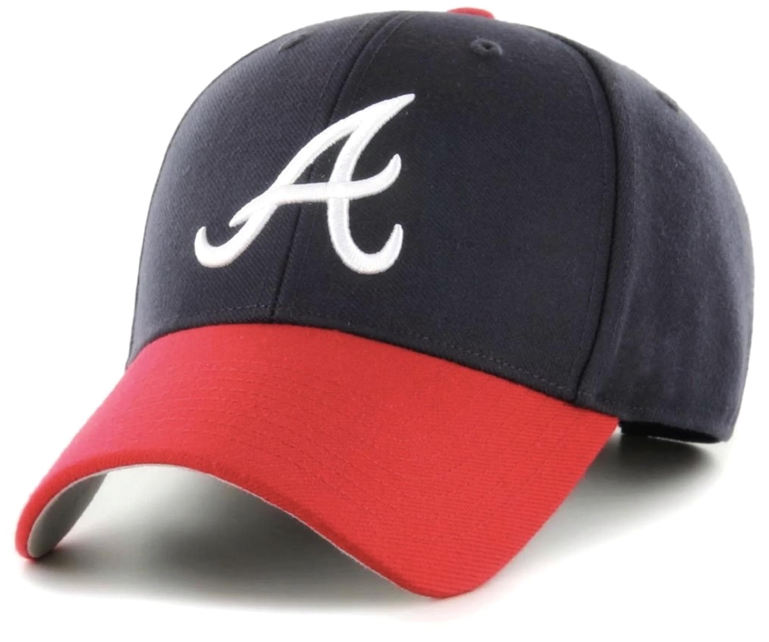Officially Licensed Atlanta Braves Two Tone Navy Red MVP Hat Adjustable Structured Sports Cap