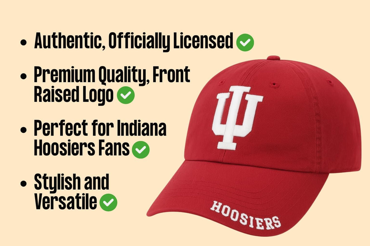 Officially Licensed University Indiana Classic Edition Hat Adjustable Relaxed Fit Embroidered Team Logo Cap