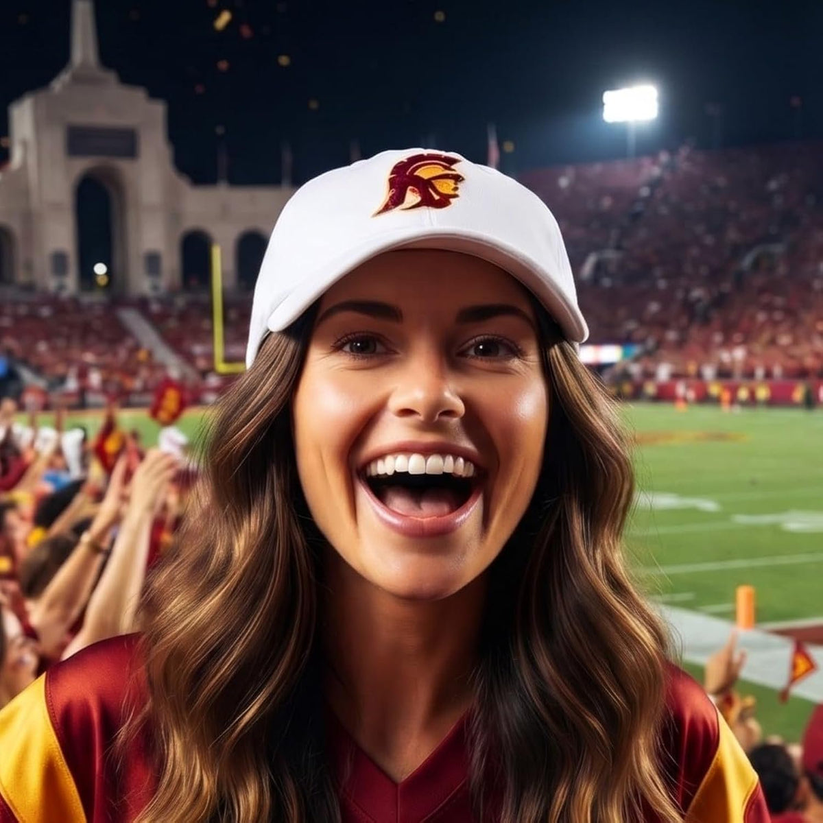 USC Trojans White MVP Hat Striking Red Logo Unisex Cap for Adults