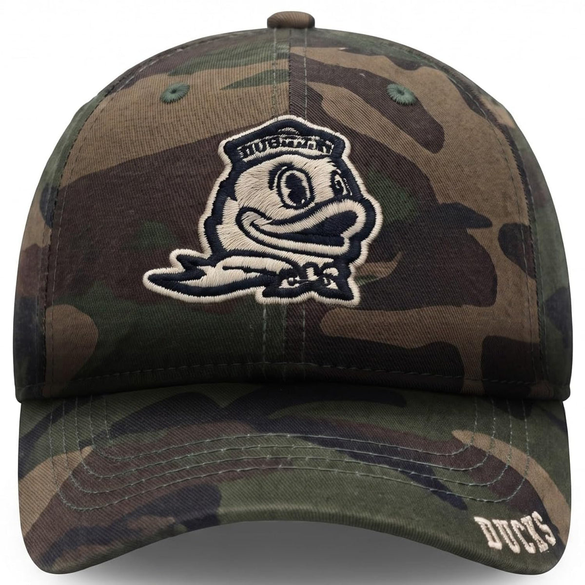 Oregon Ducks Camo Relaxed Fit Hat with Embroidered Duck Logo Unisex Cap