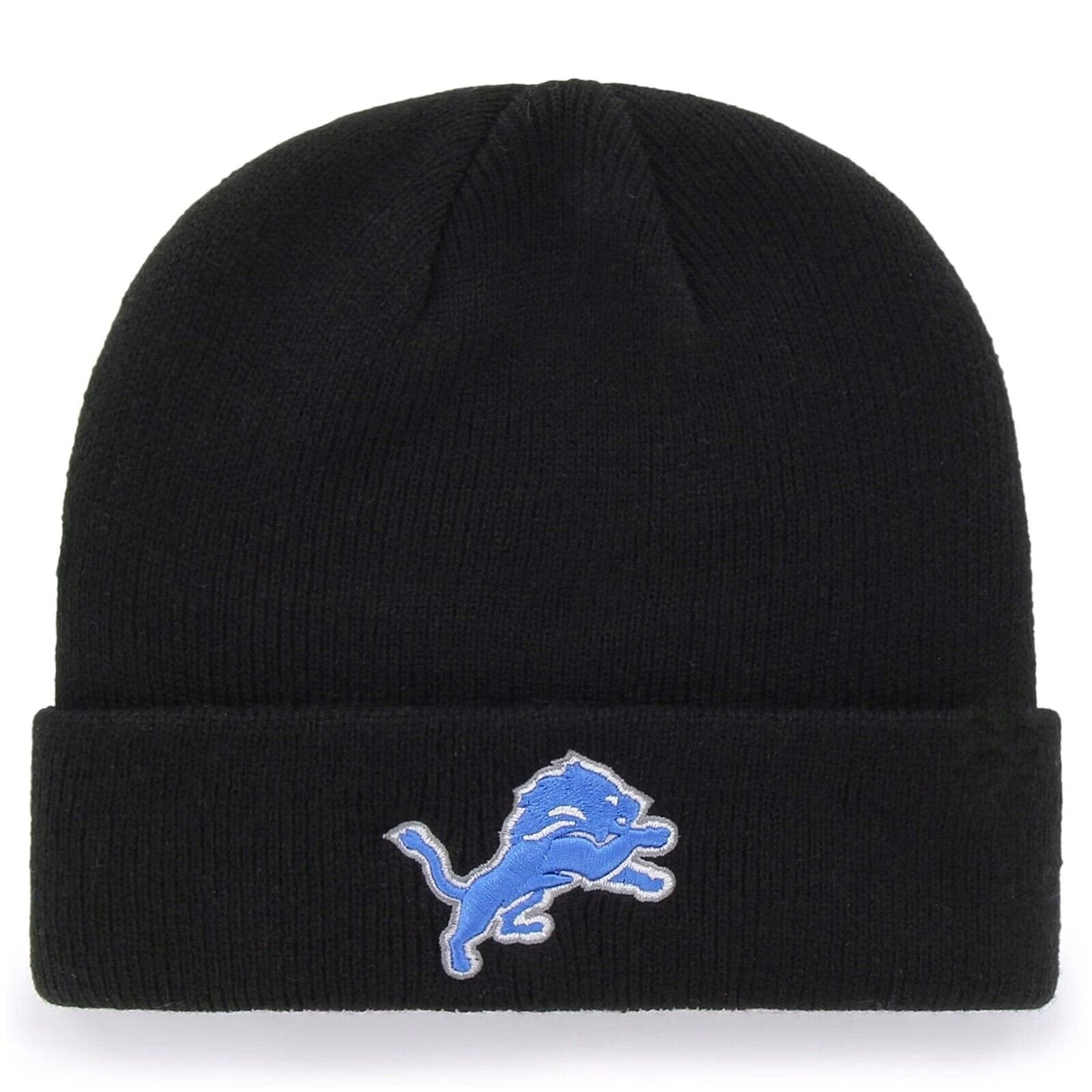 Detroit Lions Beanie Hat Black Authentic NFL Football Team Logo Knit Cuffed Cap New
