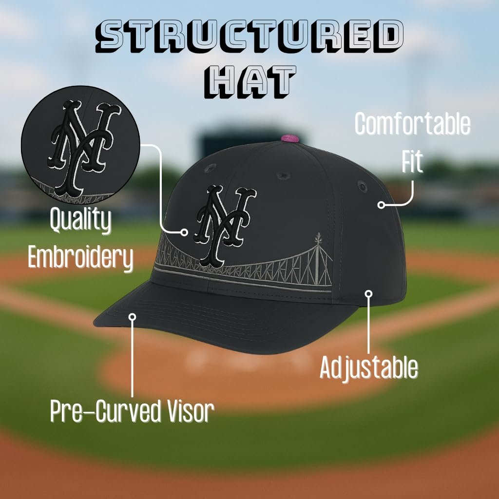 Officially Licensed NY Mets City Connect Baseball Hat Classic MVP Adjustable Embroidered Team Logo Structured Snapback Sports Cap